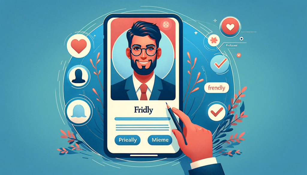 Illustration of a professional, engaging social media profile with a clear bio and photo.
