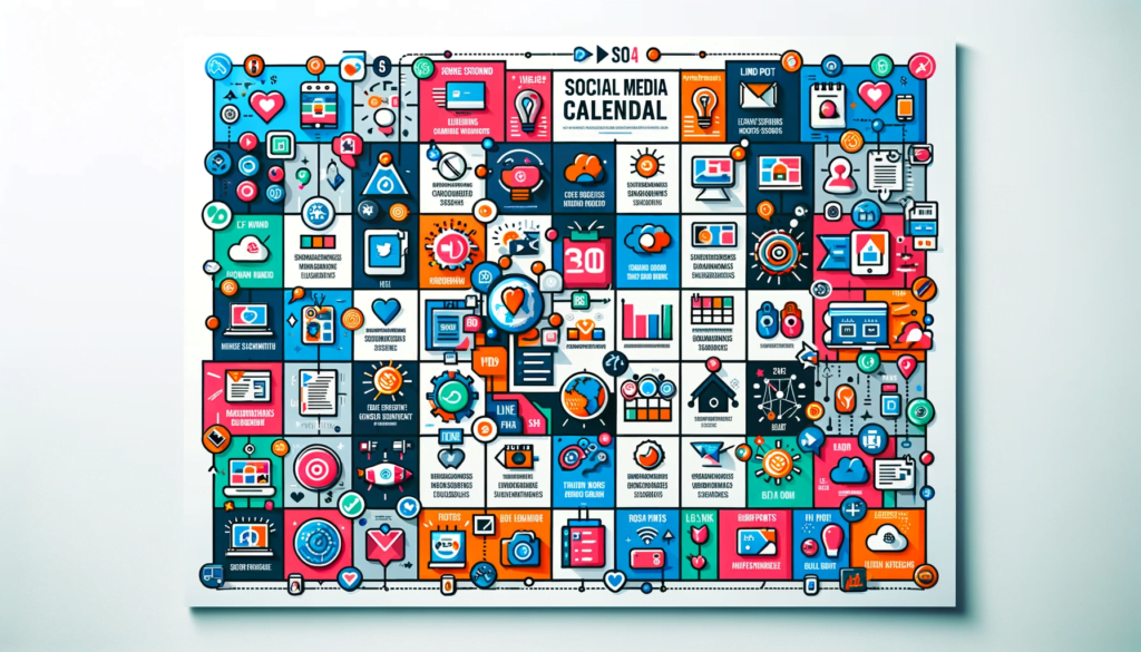 Informative infographic detailing various content types for a social media calendar.